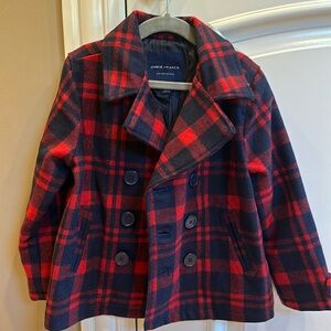 Janie and Jack Boys 3T-4T plaid coat, *NEVER WORN*